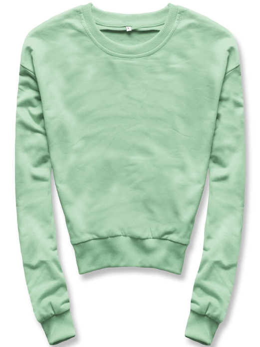 Pistacjowa wygodna gładka bluza dresowa basic