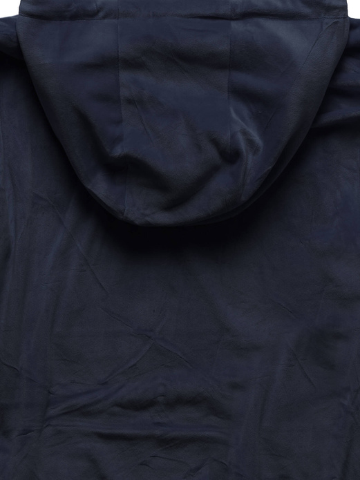 Granatowy welurowy gładki dres damski z kapturem