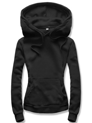 Czarna damska bluza dresowa z kapturem kangurka