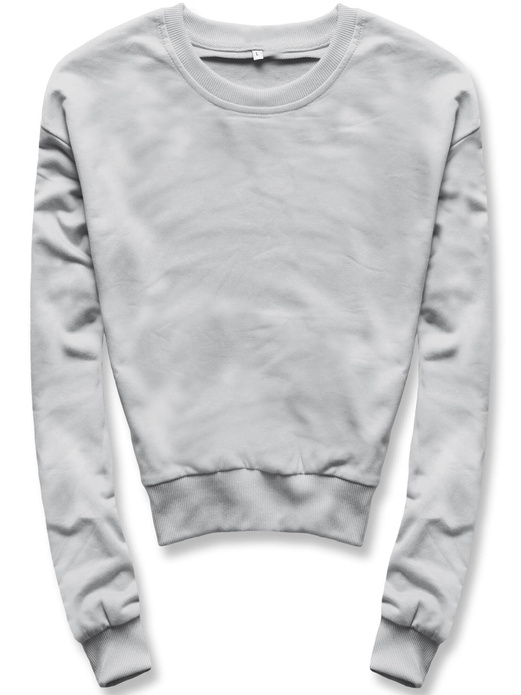 Jasnoszara wygodna gładka bluza dresowa basic