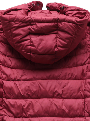 Bordowa damska pikowana przejściowa kurtka  dzianinowe ściągacze