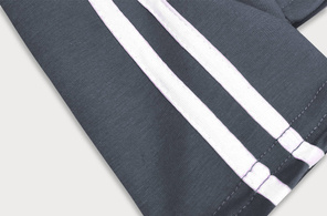 Grafitowe wyszczuplające legginsy z lampasami