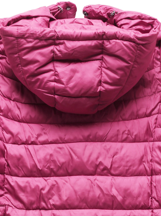 Różowa damska pikowana przejściowa kurtka dzianinowe ściągacze