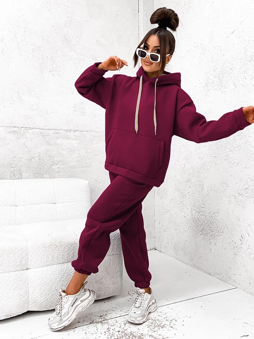 Cappucino damski welurowy kapitalny gładki dres komplet