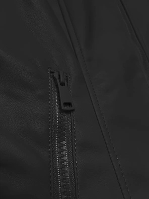 Czarna fenomenalna damska kurtka skórzana stójka