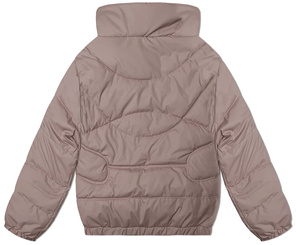 Beżowa piękna przejściowa kurtka damska stójka