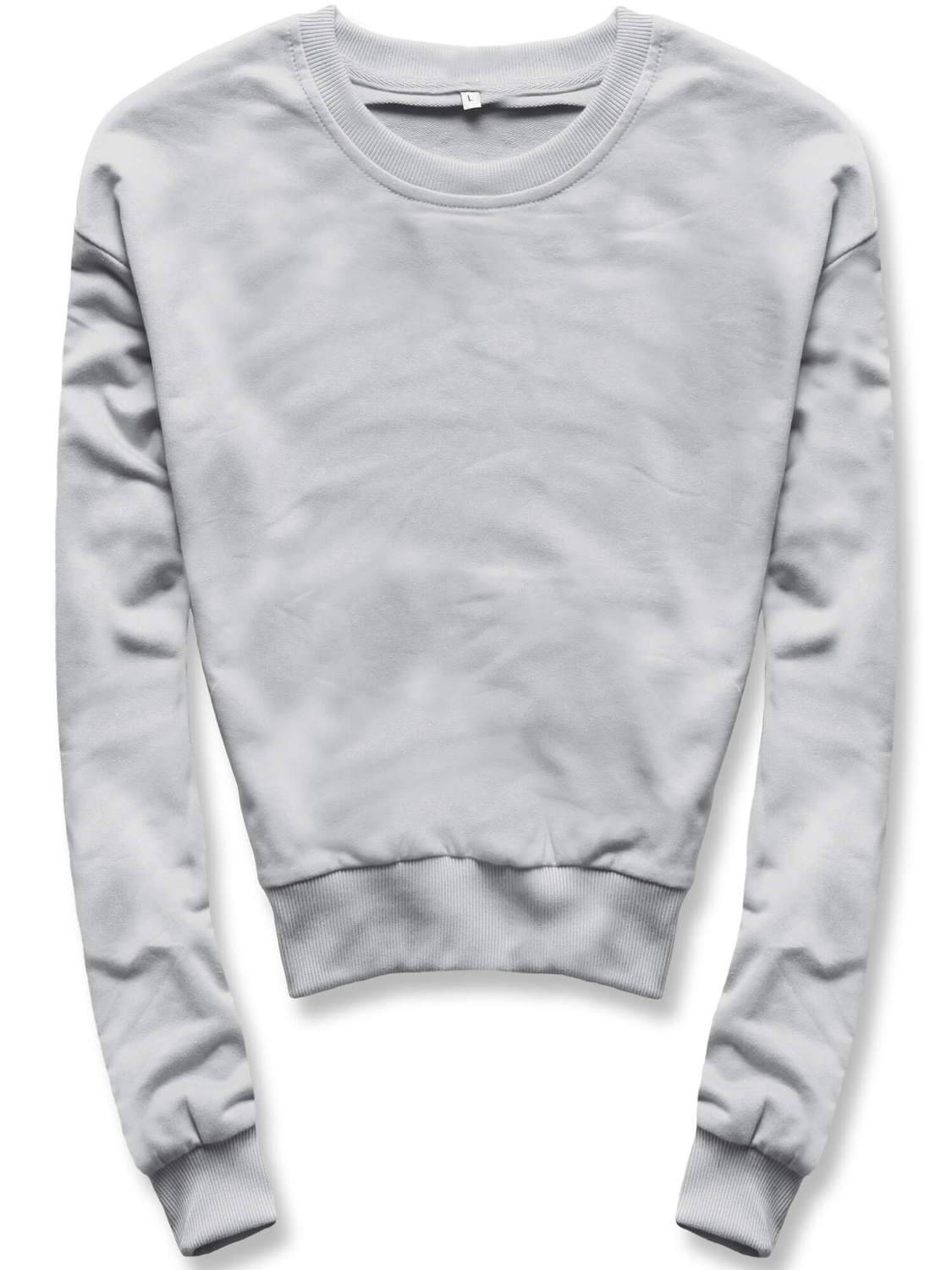 Jasnoszara wygodna gładka bluza dresowa basic