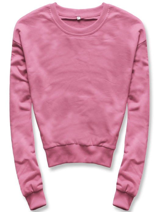 Ciemnoróżowa wygodna gładka bluza dresowa basic