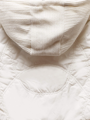 Ecru kapitalna przejściowa bomberka kurtka damska z kapturem 