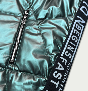 BEZRĘKAWNIK DAMSKI Z OZDOBNYMI TAŚMAMI ZIELONY (R8096-10)