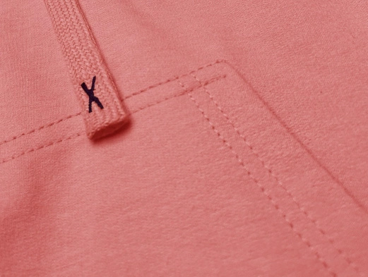 Łososiowa bluza z kapturem basic kangurka gładka wygodna sportowa dresowa