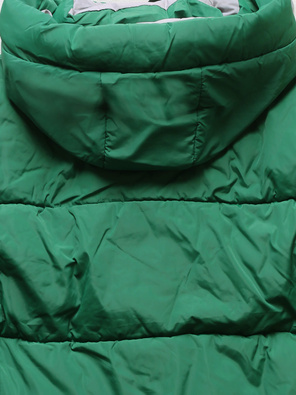 Zielona zimowa krótka puchowa kurteczka