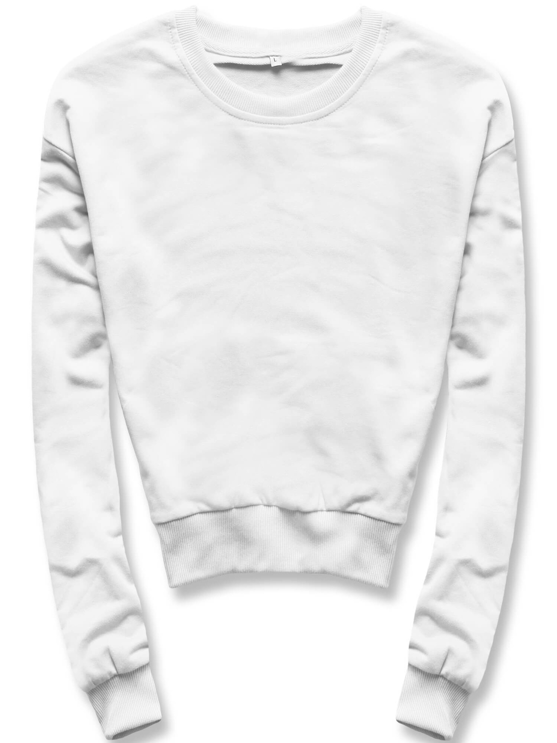 Biała wygodna gładka bluza dresowa basic