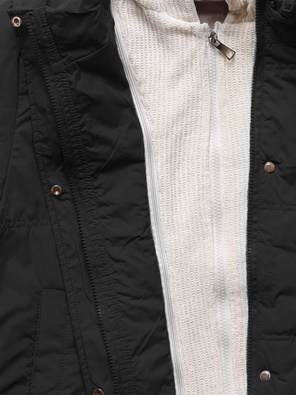 Czarna kapitalna przejściowa bomberka kurtka damska z kapturem