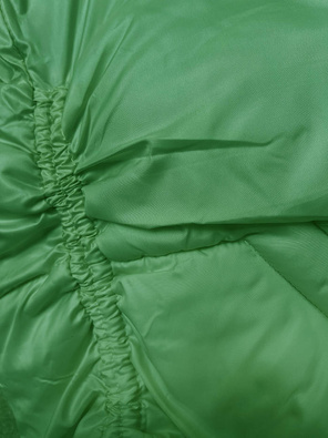 Zielona damska krótka kurtka z motywem w kratę