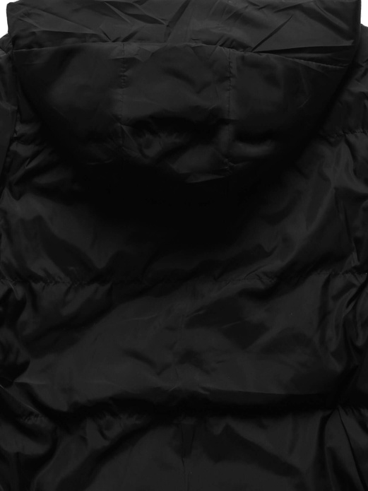 Beżowo czarna dwustronna damska kurtka przejściowa z kapturem