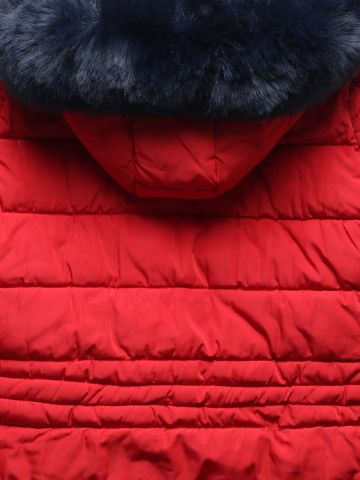 Granatowo czerwona genialna dwustronna kurtka z kapturem
