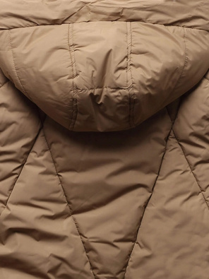 Carmelowa fantastyczna zimowa długa kurtka płaszcz stójka netmoda  