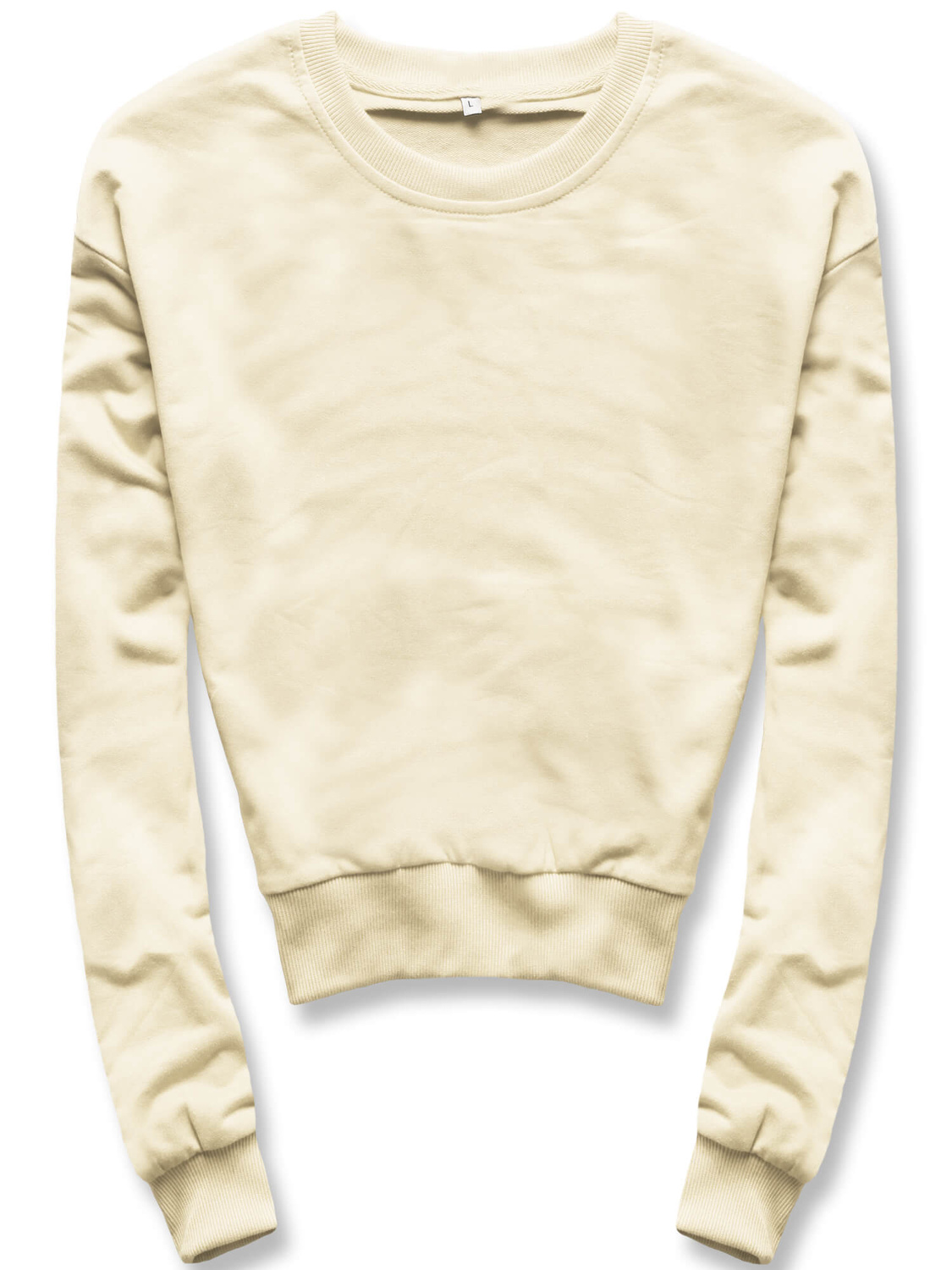 Ecru wygodna gładka bluza dresowa basic