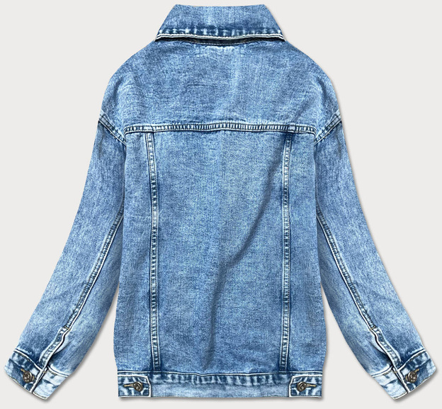 KURTKA JEANS Z CEKINAMI NIEBIESKA (POP7028-K)