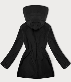 Czarny damski luźny pikowany płaszcz 