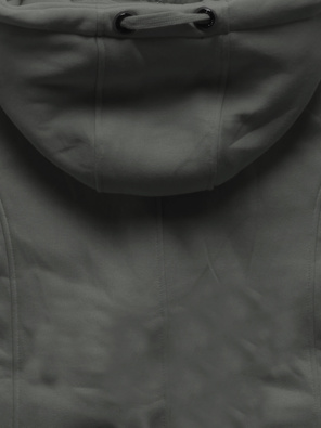 Grafitowa ciepła długa bluza damska ze wstawką