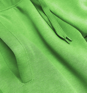 Zielone damskie dresowe spodnie casualowe z kieszeniami i ściągaczem