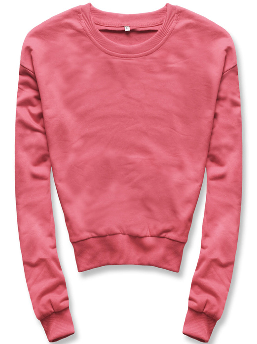 Koralowa wygodna gładka bluza dresowa basic