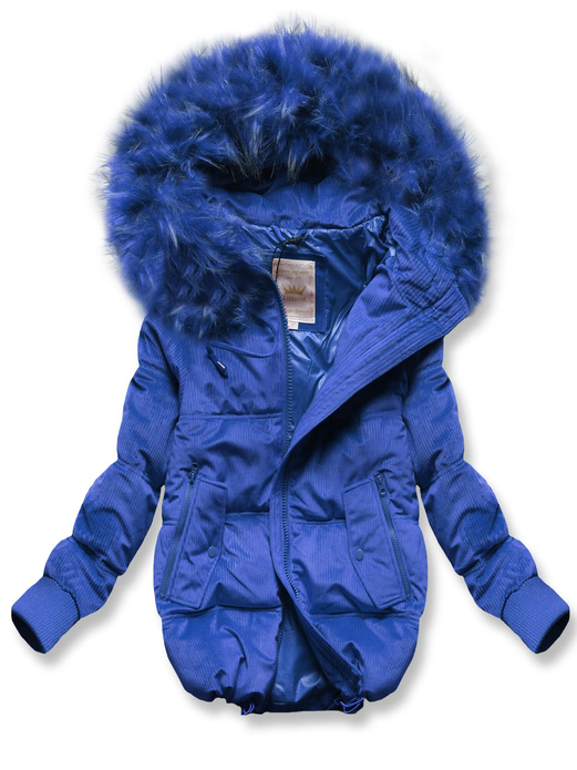 Chabrowa damska kurtka sztruksowa z kapturem