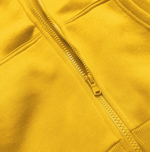 Żółta zapinana damska bluza z kapturem