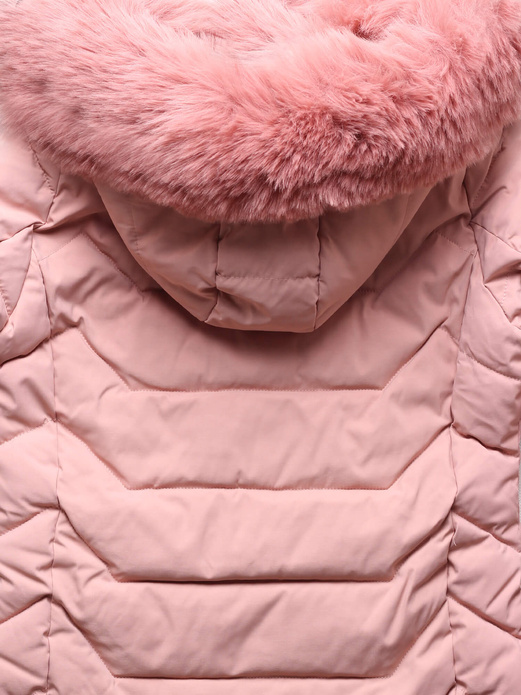 Różowa fenomenalna zimowa kurtka z kapturem