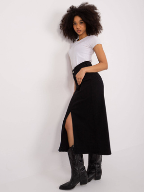 Czarna długa jeansowa maxi spódnica 