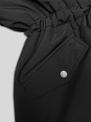 Czarna dwustronna zimowa parka płaszcz na futrze