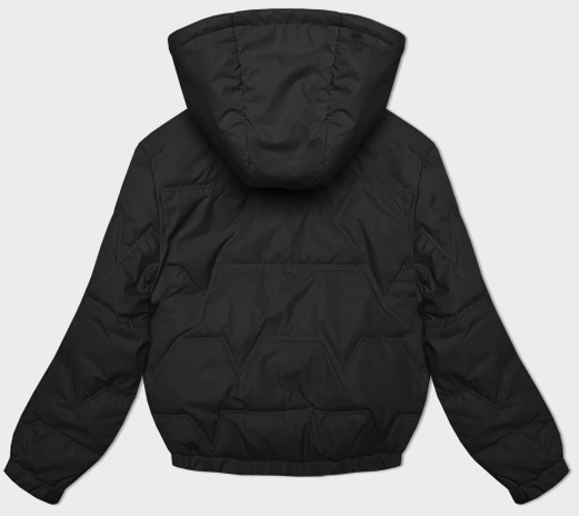 Czarna kapitalna przejściowa bomberka kurtka damska z kapturem