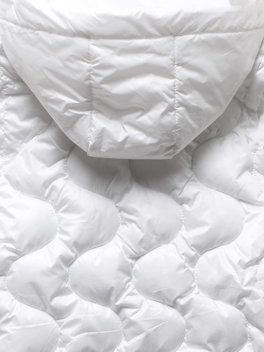 Biały bezrękawnik kamizelka ze ściągaczem regulowanym po bokach