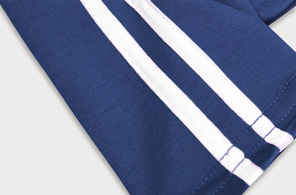 Granatowe wyszczuplające legginsy z lampasami