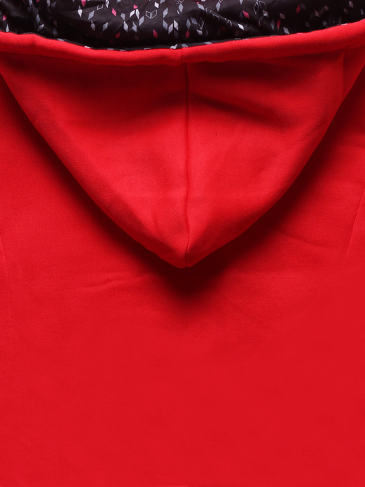 Czerwona długa damska bluza z kapitalną stójką