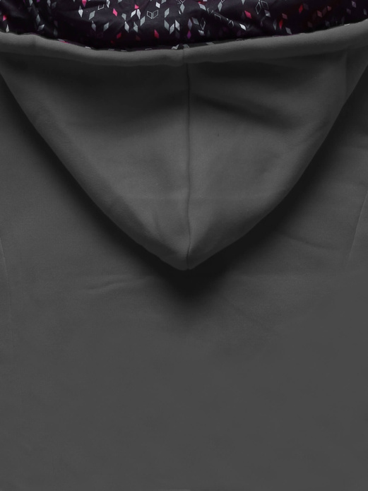 Grafitowa długa damska bluza z kapitalną stójką