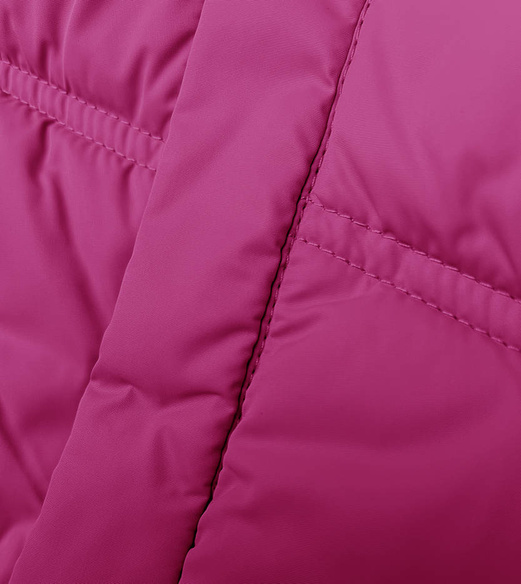 Różowa trapezowa kurteczka zimowa z kapturem szachownica