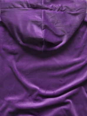 Fioletowy damski welurowy kapitalny gładki dres komplet