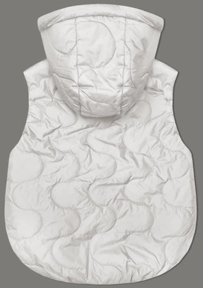 Ecru krótki bezrękawnik kamizelka z kapturem