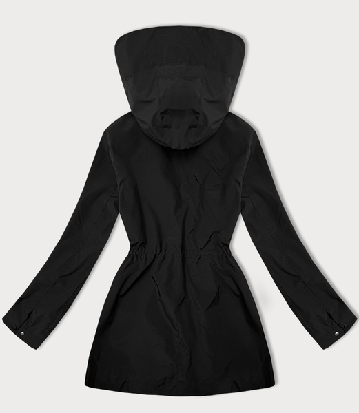 Czarny damski luźny pikowany płaszcz