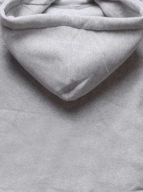 Jasnoszara długa sportowa bluza damska z lampasami i kapturem