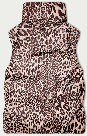 Perłowy dwustronny bezrękawnik kamizelka ze stójką i regulowanym ściągaczem