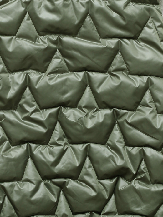 Khaki damski pikowany bezrękawnik ze stójką