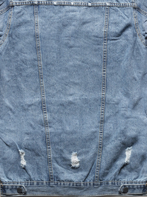 Jeansowa długa damska oversizowa kurtka ze stójką