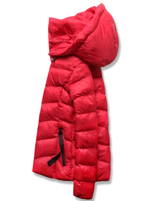 Czerwona pikowana lekka damska kurtka stójka