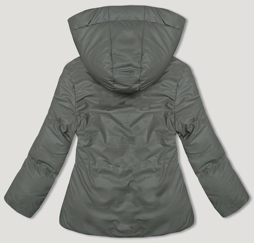 Zielona zimowa kurteczka z kapturem