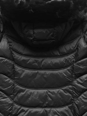 Czarna kapitalna pikowana kurtka damska płaszczyk