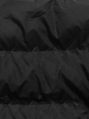 Czarna kurtka puchowa pikowana z kołnierzem